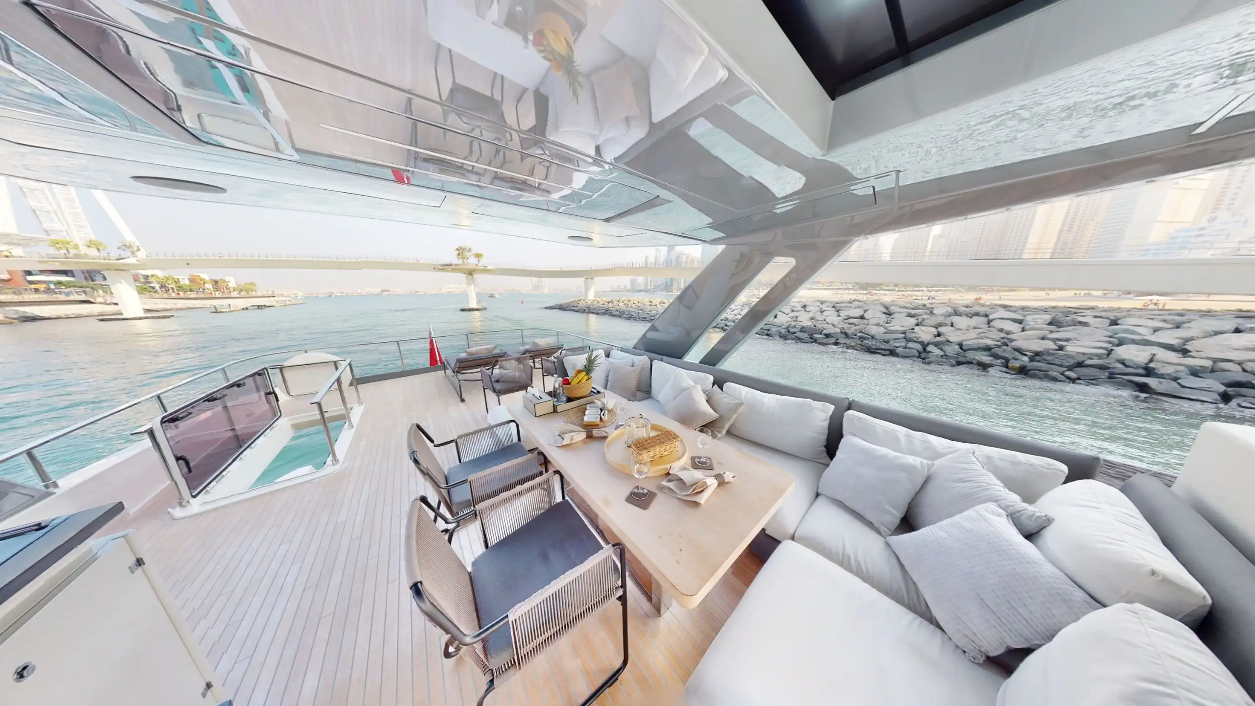 Premium yacht available for rent in Dubai waters