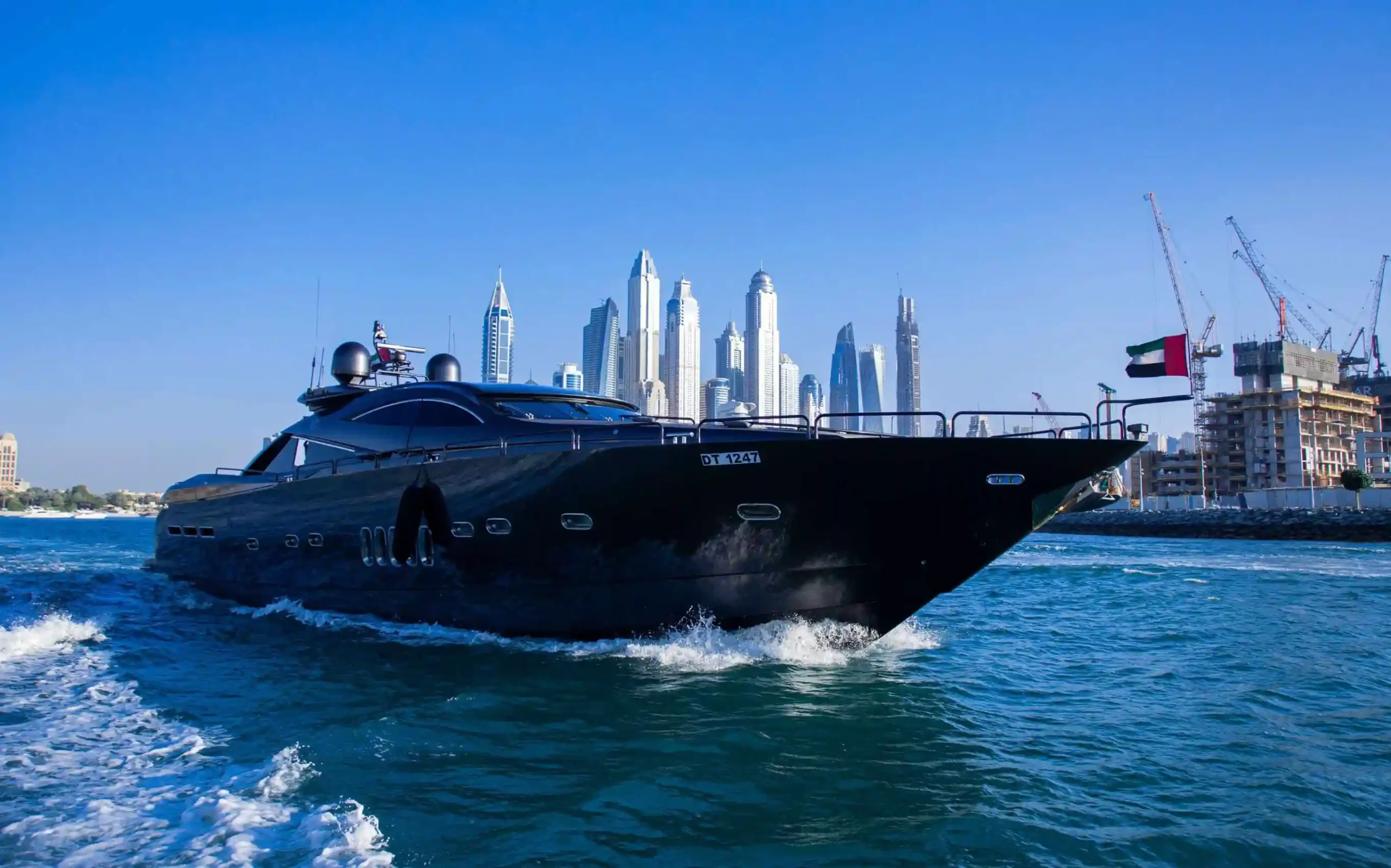 Black Diamond 95ft luxury yacht in Dubai Marina