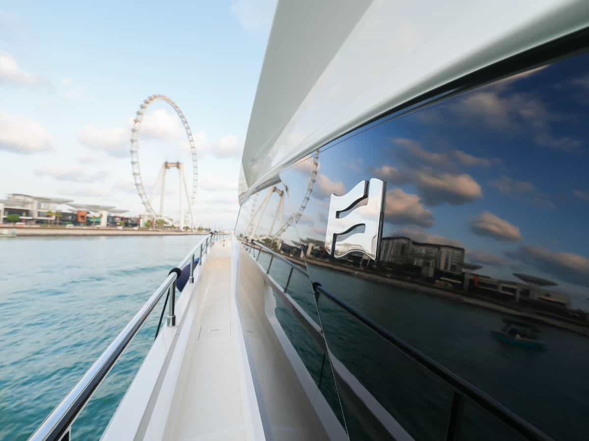 Elegant Vela 67ft yacht sailing near Dubai coastline